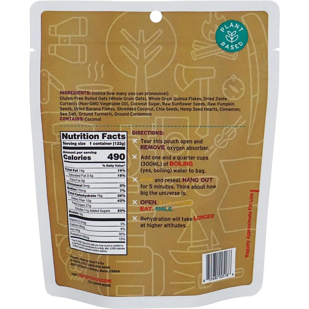 Good To Go: Oatmeal Food 4 Good To Go: Oatmeal Food