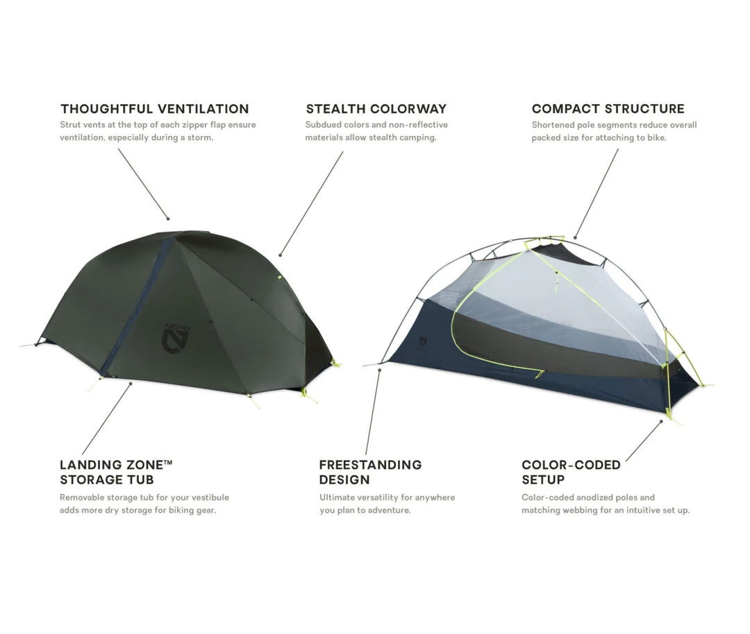 NEMO Dragonfly 1P Bikepack Tent Tents & Shelters 6 NEMO Dragonfly 1P Bikepack Tent Tents & Shelters