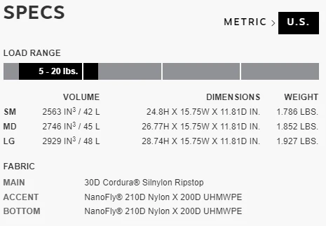 Osprey Levity 45 Men's Backpacks & Duffels 7 Osprey Levity 45 Men's Backpacks & Duffels